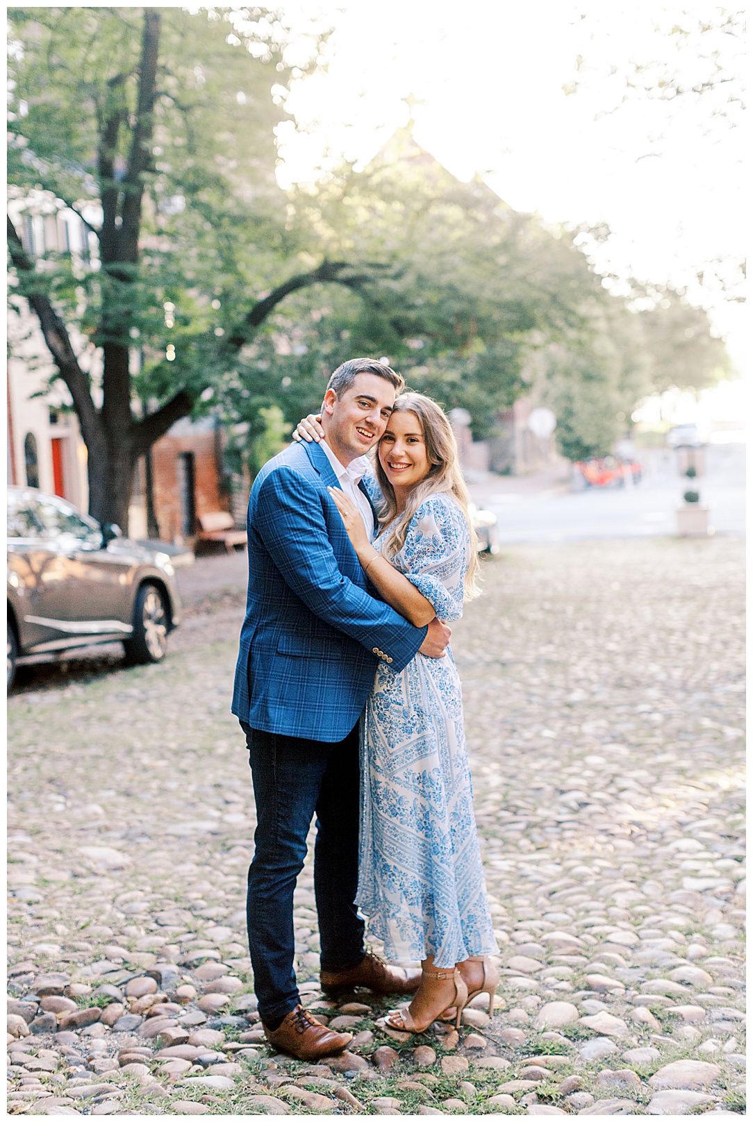 Old Town Alexandria Cobblestone Streets - Sunrise Engagement Session near DC