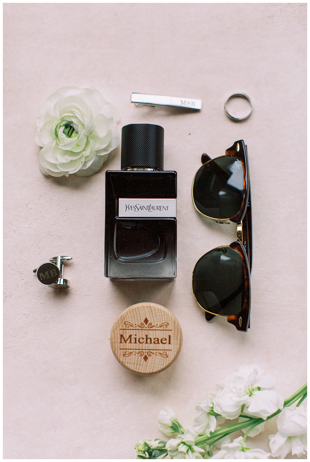 YSL Cologne and Groom's Details - Northern Virginia Wedding Venue